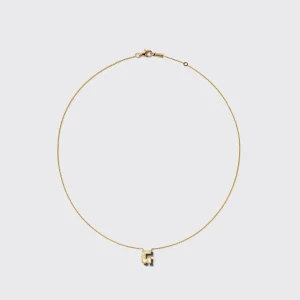 ONYX YELLOW GOLD MINI LETTER NECKLACE>Boochier New