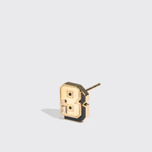 ONYX YELLOW GOLD MINI LETTER MONO STUD>Boochier Outlet