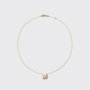 ONYX YELLOW GOLD MINI LETTER NECKLACE>Boochier New
