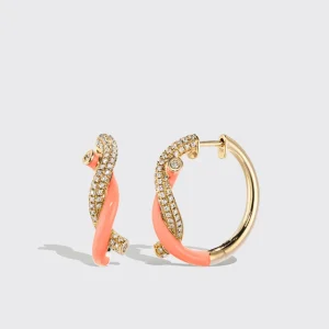 ORANGE FRUIT HOOPS EARRINGS>Boochier Fashion
