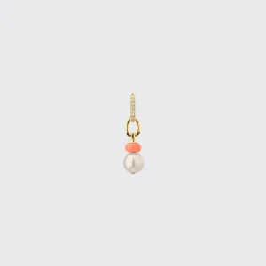ORANGE SINGLE PEARL DIAMOND B-BOY EARRING>Boochier Fashion