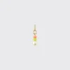 ORANGE-NEON YELLOW DOUBLE PEARL DIAMOND B-BOY EARRING>Boochier Sale