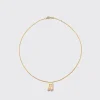 PHOSPHOSIDERITE YELLOW GOLD LETTER NECKLACE>Boochier New