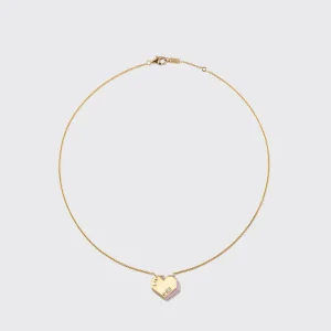 PHOSPHOSIDERITE YELLOW GOLD HEART NECKLACE>Boochier Sale