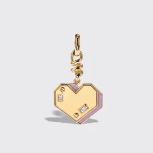PHOSPHOSIDERITE YELLOW GOLD HEART CHARM>Boochier Outlet