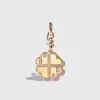 PHOSPHOSIDERITE YELLOW GOLD CLOVER LEAF CHARM>Boochier Clearance