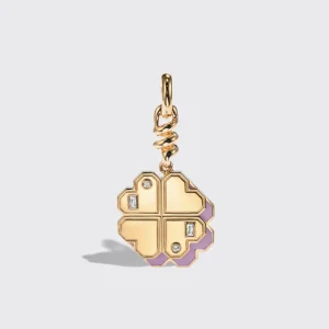 PHOSPHOSIDERITE YELLOW GOLD CLOVER LEAF CHARM>Boochier Clearance