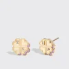 PHOSPHOSIDERITE YELLOW GOLD MINI CLOVER LEAF STUDS>Boochier Sale