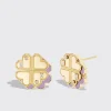 PHOSPHOSIDERITE YELLOW GOLD CLOVER LEAF STUDS>Boochier Sale