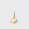 PHOSPHOSIDERITE YELLOW GOLD MINI HEART HOOP MONO EARRING>Boochier Fashion