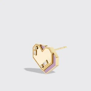 PHOSPHOSIDERITE YELLOW GOLD HEART STUDS>Boochier New