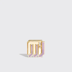 PHOSPHOSIDERITE YELLOW GOLD MINI LETTER MONO STUD>Boochier Fashion