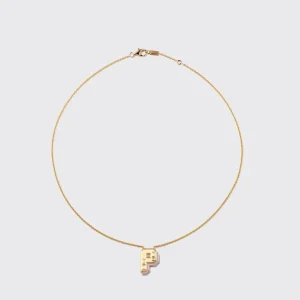 PHOSPHOSIDERITE YELLOW GOLD LETTER NECKLACE>Boochier New