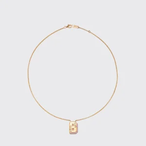 PHOSPHOSIDERITE YELLOW GOLD LETTER NECKLACE>Boochier New