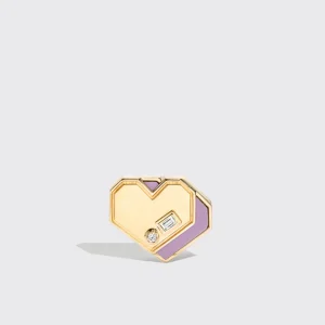PHOSPHOSIDERITE YELLOW GOLD MINI HEART STUDS>Boochier Online