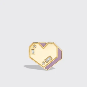 PHOSPHOSIDERITE YELLOW GOLD HEART STUDS>Boochier New