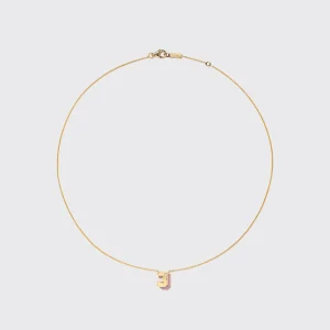 PHOSPHOSIDERITE YELLOW GOLD MINI LETTER NECKLACE>Boochier New