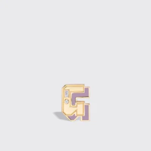 PHOSPHOSIDERITE YELLOW GOLD MINI LETTER MONO STUD>Boochier Fashion
