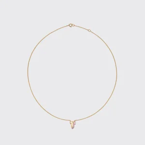 PHOSPHOSIDERITE YELLOW GOLD MINI LETTER NECKLACE>Boochier New