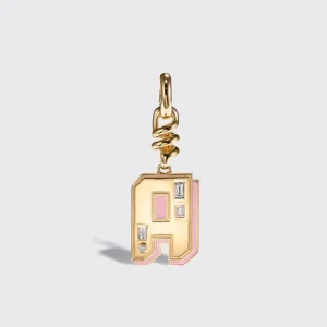PINK OPAL NOSTALGIA LETTER CHARM>Boochier Hot