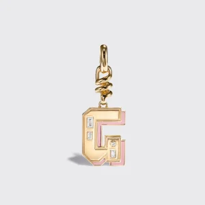 PINK OPAL NOSTALGIA LETTER CHARM>Boochier Hot
