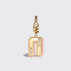 PINK OPAL NOSTALGIA LETTER CHARM>Boochier Hot