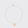 PINK OPAL YELLOW GOLD CLOVER LEAF NECKLACE>Boochier Hot