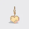 PINK OPAL YELLOW GOLD HEART CHARM>Boochier Sale