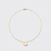 PINK OPAL YELLOW GOLD HEART NECKLACE>Boochier Clearance