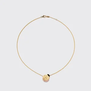 PINK OPAL YELLOW GOLD LADYBUG NECKLACE>Boochier New