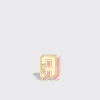 PINK OPAL YELLOW GOLD MINI LETTER MONO STUD>Boochier Fashion