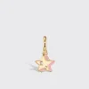 PINK OPAL YELLOW GOLD MINI STAR HOOP MONO EARRING>Boochier Discount