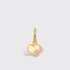 PINK OPAL YELLOW GOLD MINI HEART HOOP MONO EARRING>Boochier Online