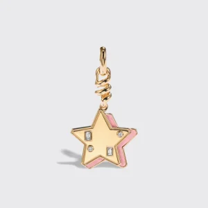 PINK OPAL YELLOW GOLD STAR CHARM>Boochier Best