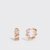 ROSE GOLD DIAMOND SLINKEE HUGGIE EARRINGS>Boochier New