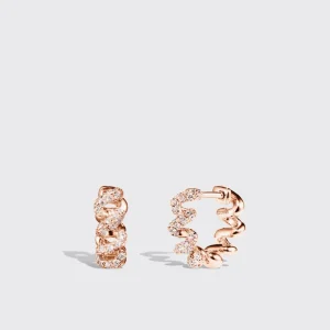 ROSE GOLD DIAMOND SLINKEE HUGGIE EARRINGS>Boochier New