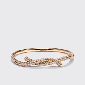 ROSE GOLD DIAMOND TIES BANGLE>Boochier Online