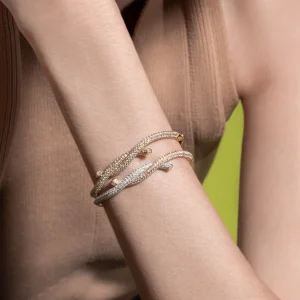 ROSE GOLD DIAMOND TIES BANGLE>Boochier Online