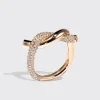 ROSE GOLD HALF DIAMOND TIES RING>Boochier Sale