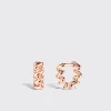 ROSE GOLD SLINKEE HUGGIE EARRINGS>Boochier Discount