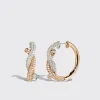 ROSE GOLD-WHITE GOLD FULL DIAMOND TIES EARRINGS>Boochier Clearance