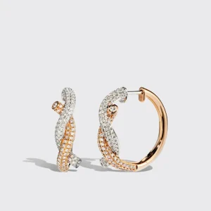 ROSE GOLD-WHITE GOLD FULL DIAMOND TIES EARRINGS>Boochier Clearance