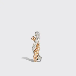 ROSE GOLD-WHITE GOLD FULL DIAMOND TIES EARRINGS>Boochier Clearance