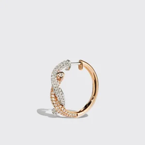 ROSE GOLD-WHITE GOLD FULL DIAMOND TIES EARRINGS>Boochier Clearance