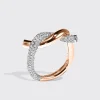 ROSE GOLD-WHITE GOLD HALF DIAMOND TIES RING>Boochier Hot