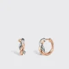 ROSE GOLD-WHITE GOLD SMALL TIES EARRINGS>Boochier Outlet