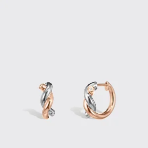 ROSE GOLD-WHITE GOLD SMALL TIES EARRINGS>Boochier Outlet