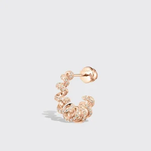 SMALL ROSE GOLD DIAMOND SLINKEE EARRINGS>Boochier Fashion