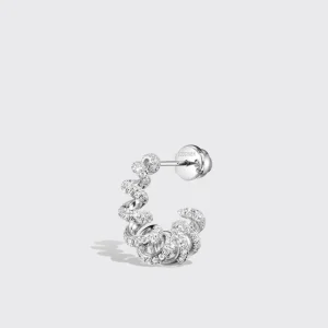 SMALL WHITE GOLD DIAMOND SLINKEE EARRINGS>Boochier Discount