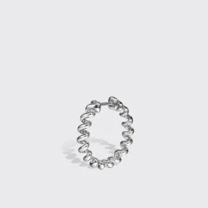 SMALL WHITE GOLD MINI SLINKEE EARRINGS>Boochier Fashion